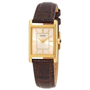 Seiko Gold-Tone Watch with Brown Strap